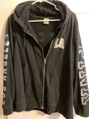 PINK Victoria's Secret Black Zip Hoodie